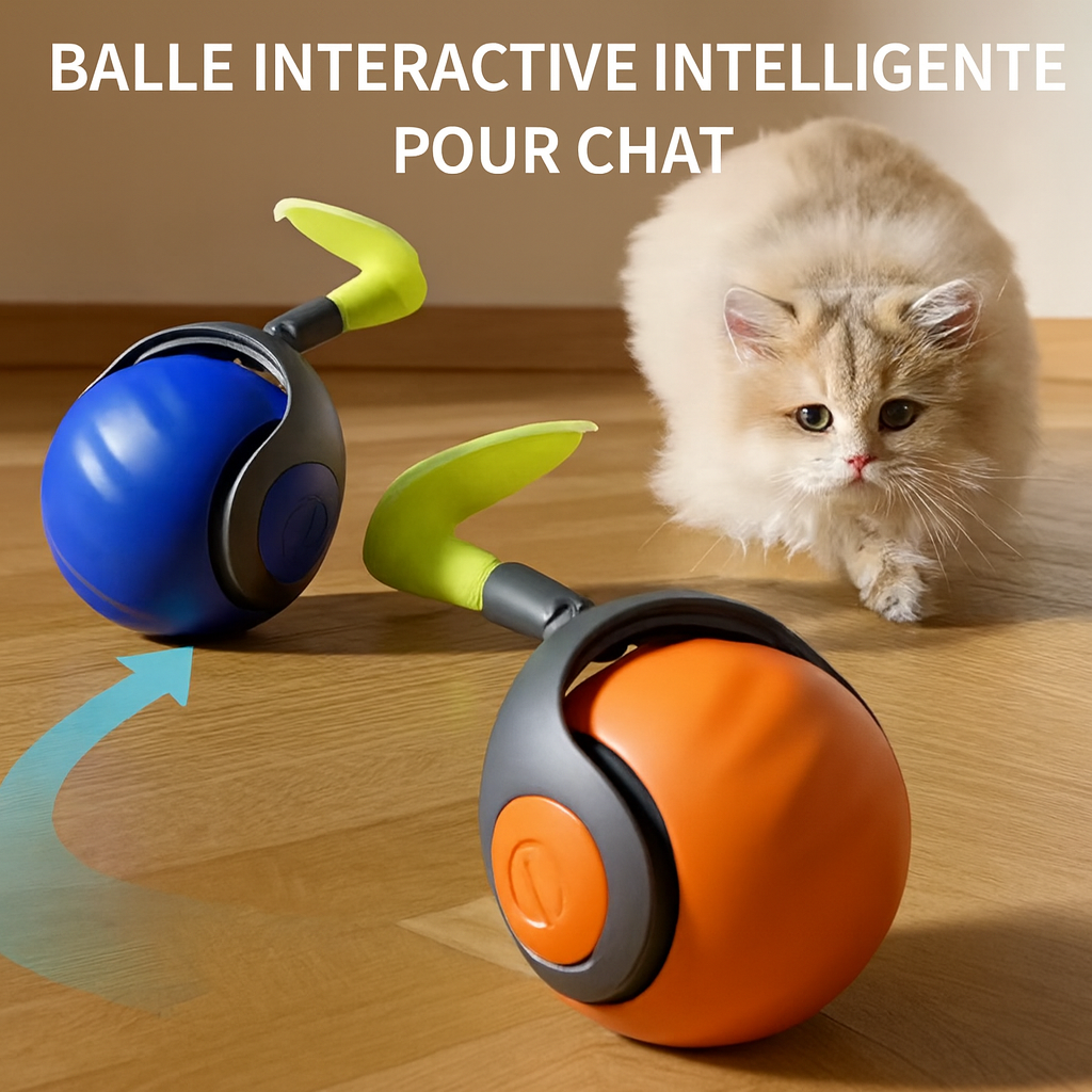 Balle Interactive Intelligente 🐾 Le jouet préféré des chats curieux !