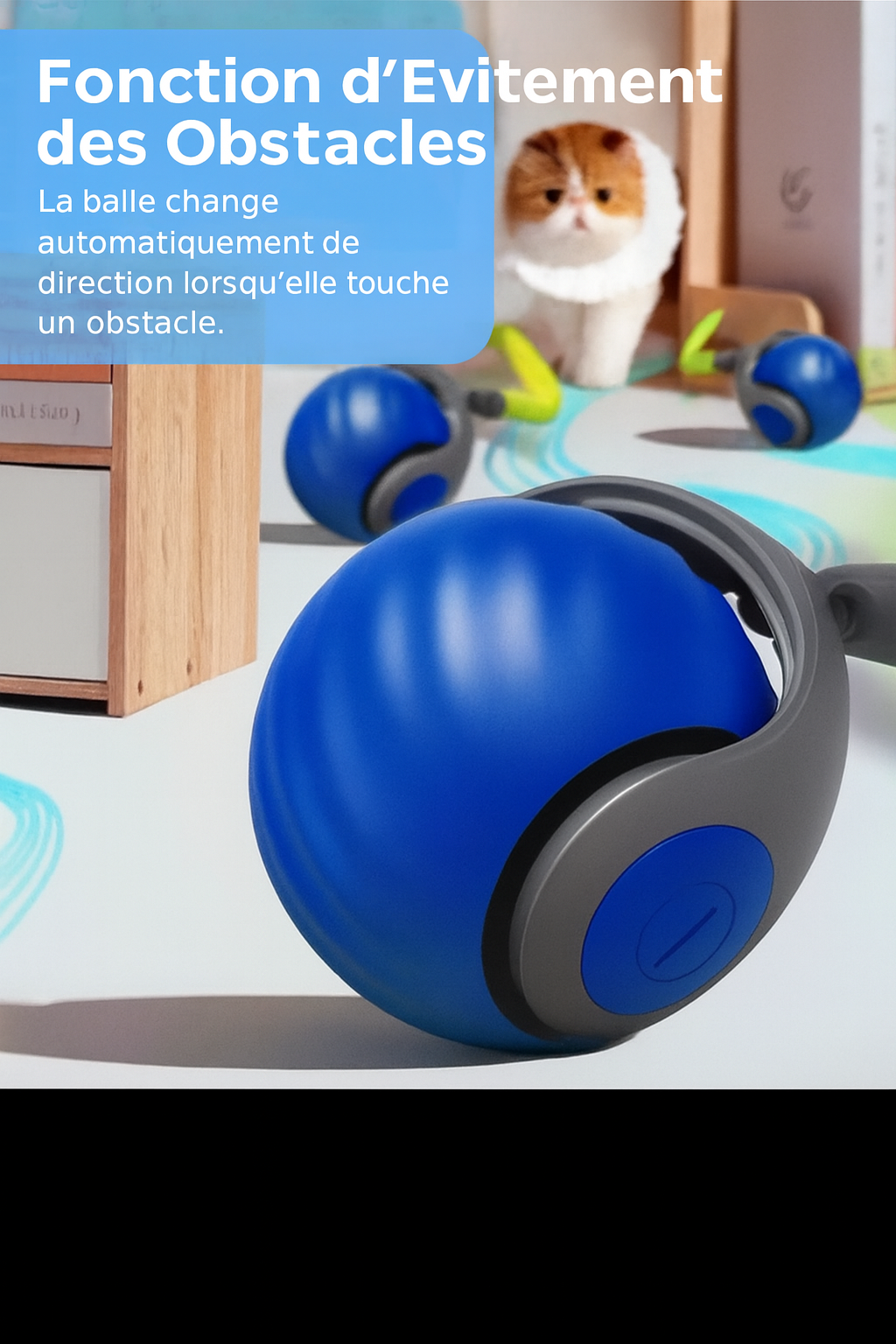 Balle Interactive Intelligente 🐾 Le jouet préféré des chats curieux !